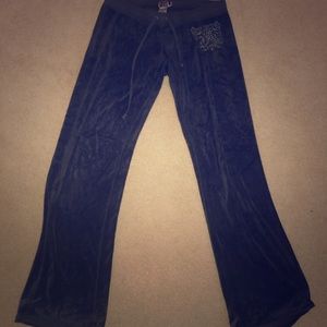 Juicy Couture charcoal grey velour track pants